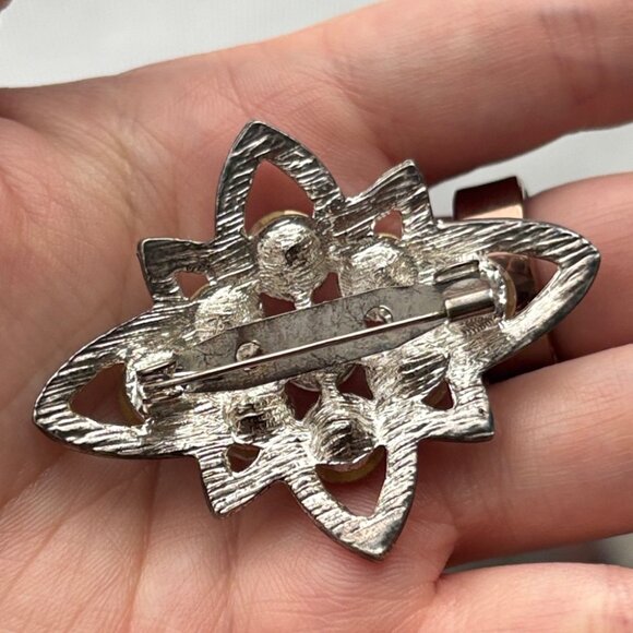 Art Deco Style Crystal Brooch Vintage - Picture 3 of 5